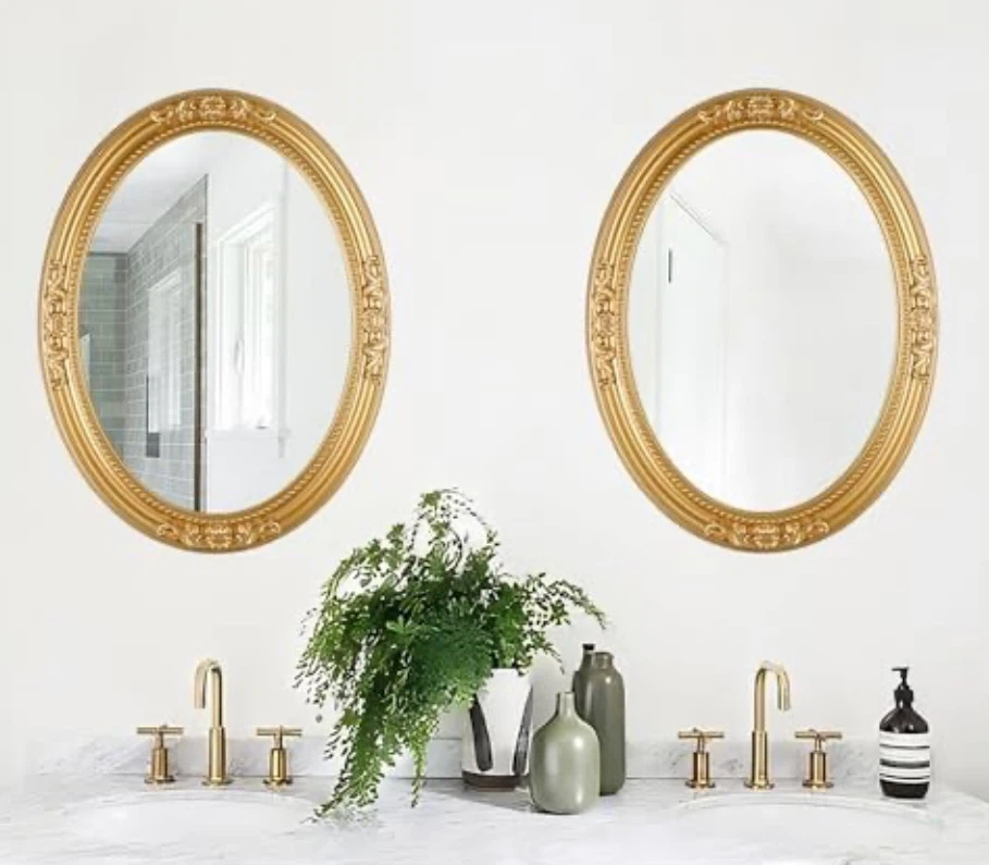 24 X 31.5 Inch Full-Sized Oval Wall Mirror, Vintage - photo 2