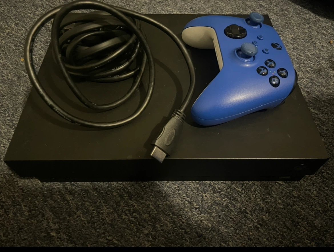 Xbox One X Console with Blue Controller