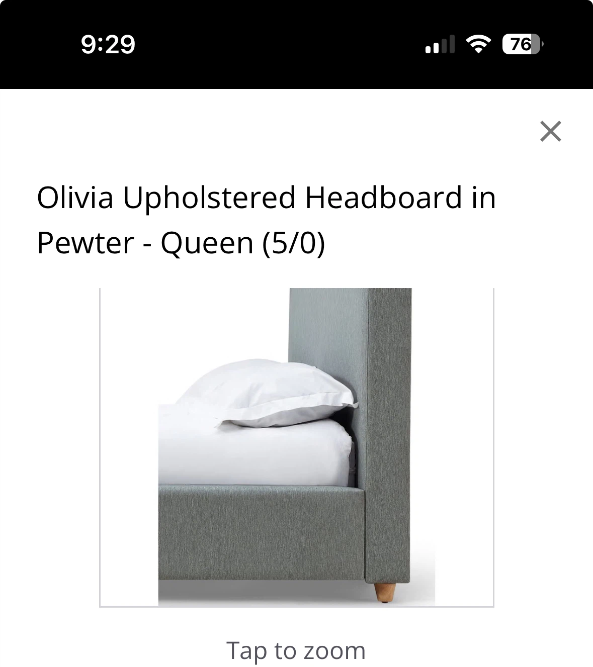 Olivia Upholstered Headboard - Queen