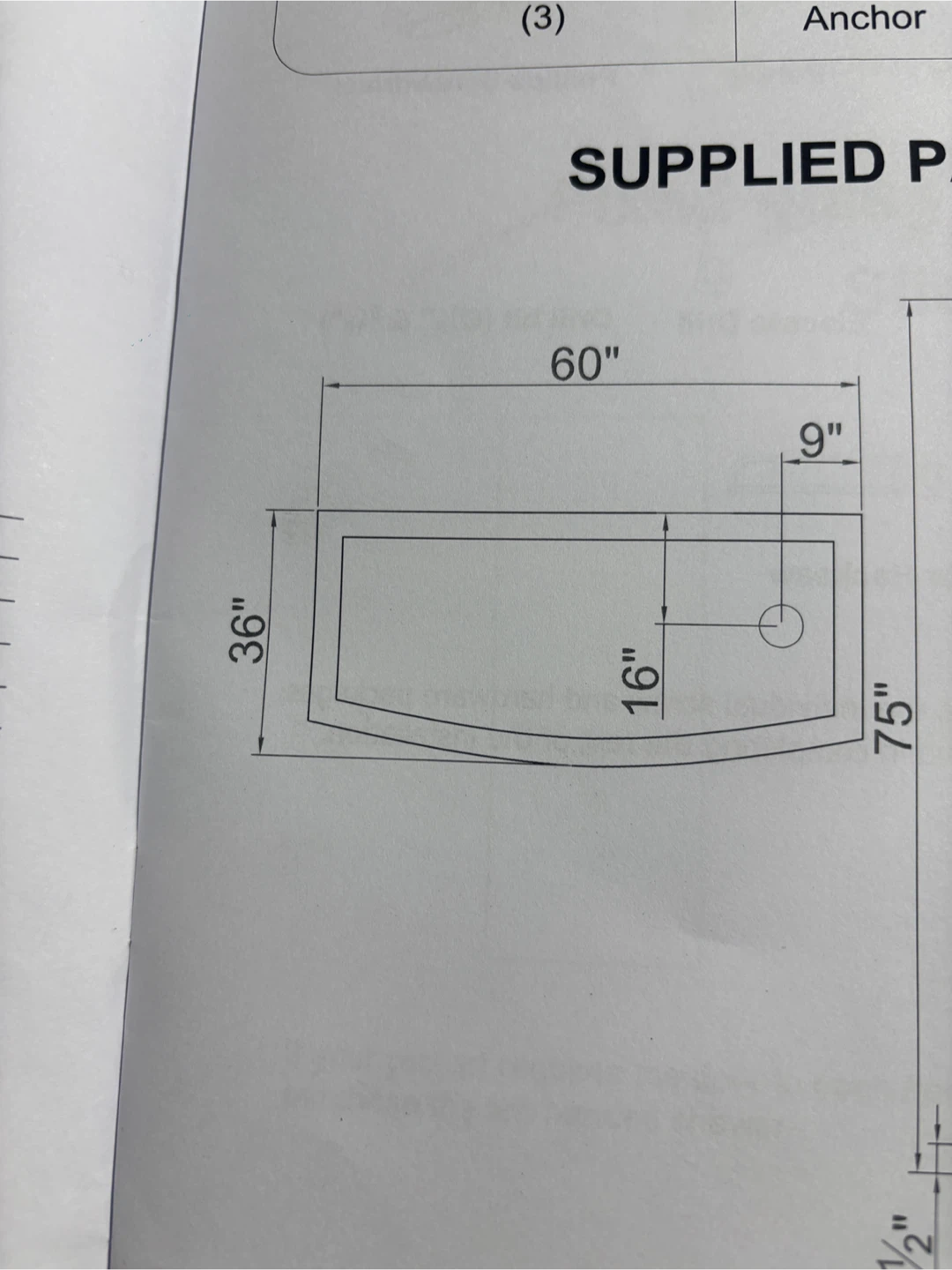 New 60" x 36" White Shower Base - photo 4