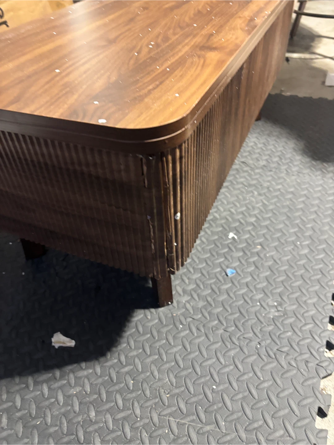 modern style walnut finish coffee table- AS IS - photo 2