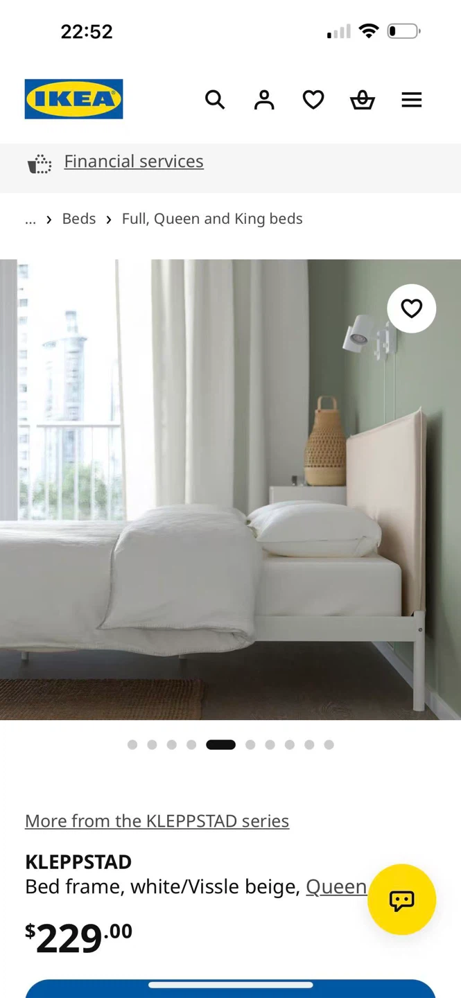 IKEA KLEPPSTAD Queen Bed Frame, White/Vissle Beige - photo 4