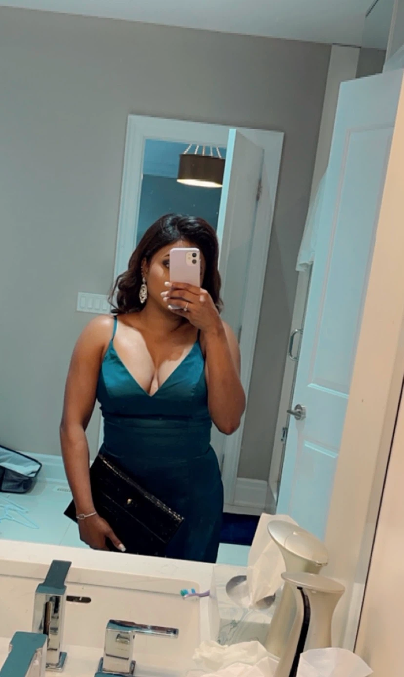 Teal Satin long gown dress from David’s Bridal