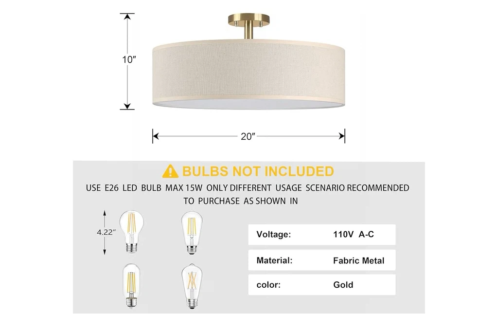 Dolaimi House 20 Inch Semi Flush Mount Light - photo 2