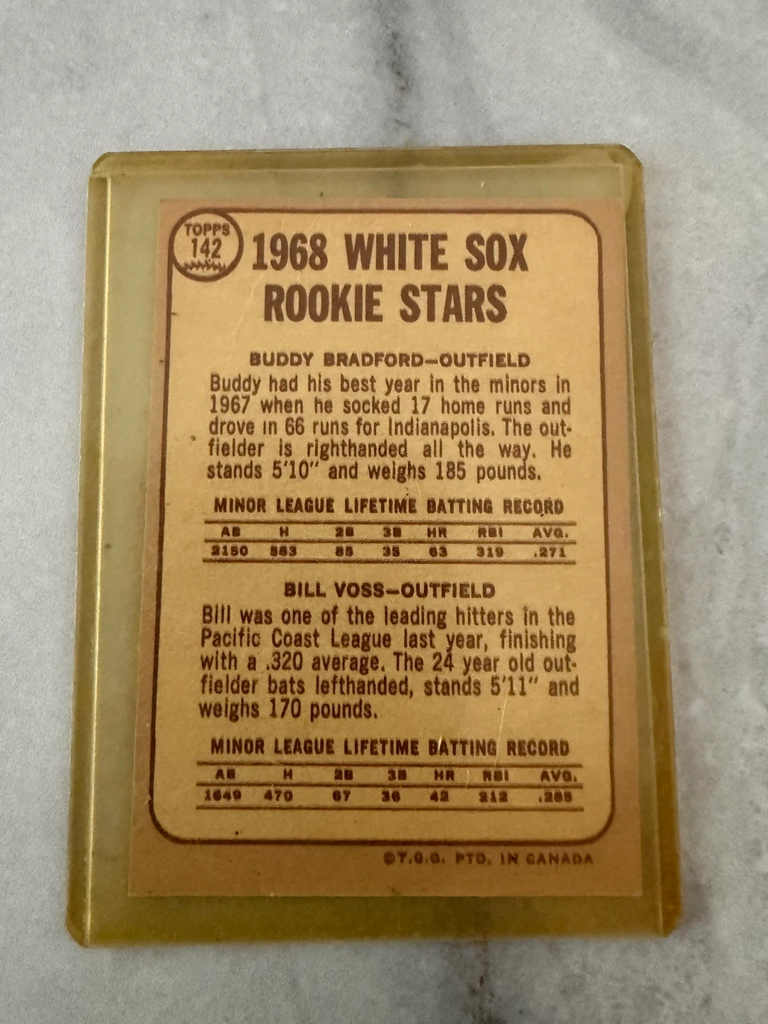 1968 Topps White Sox Rookie Stars Baseball Card - photo 2