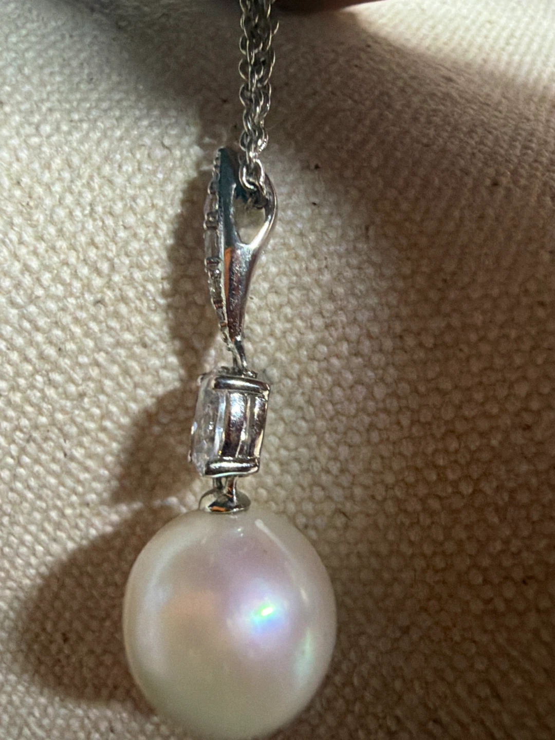 Nadri Fresh Water Pearl and CZ Pendant Necklace Sterling Silver - photo 4