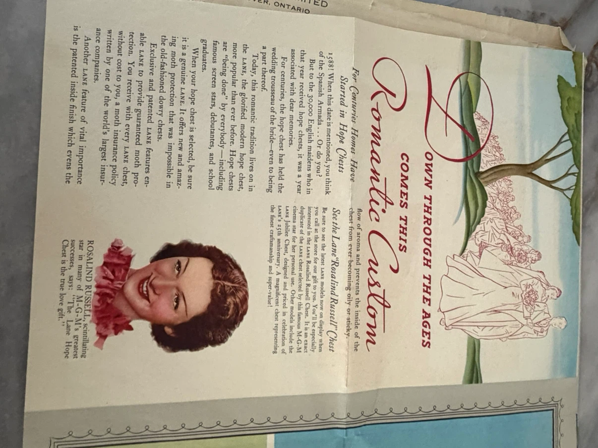 Vintage 1937 Lane Cedar Chest Promotional Pamphlet - photo 3