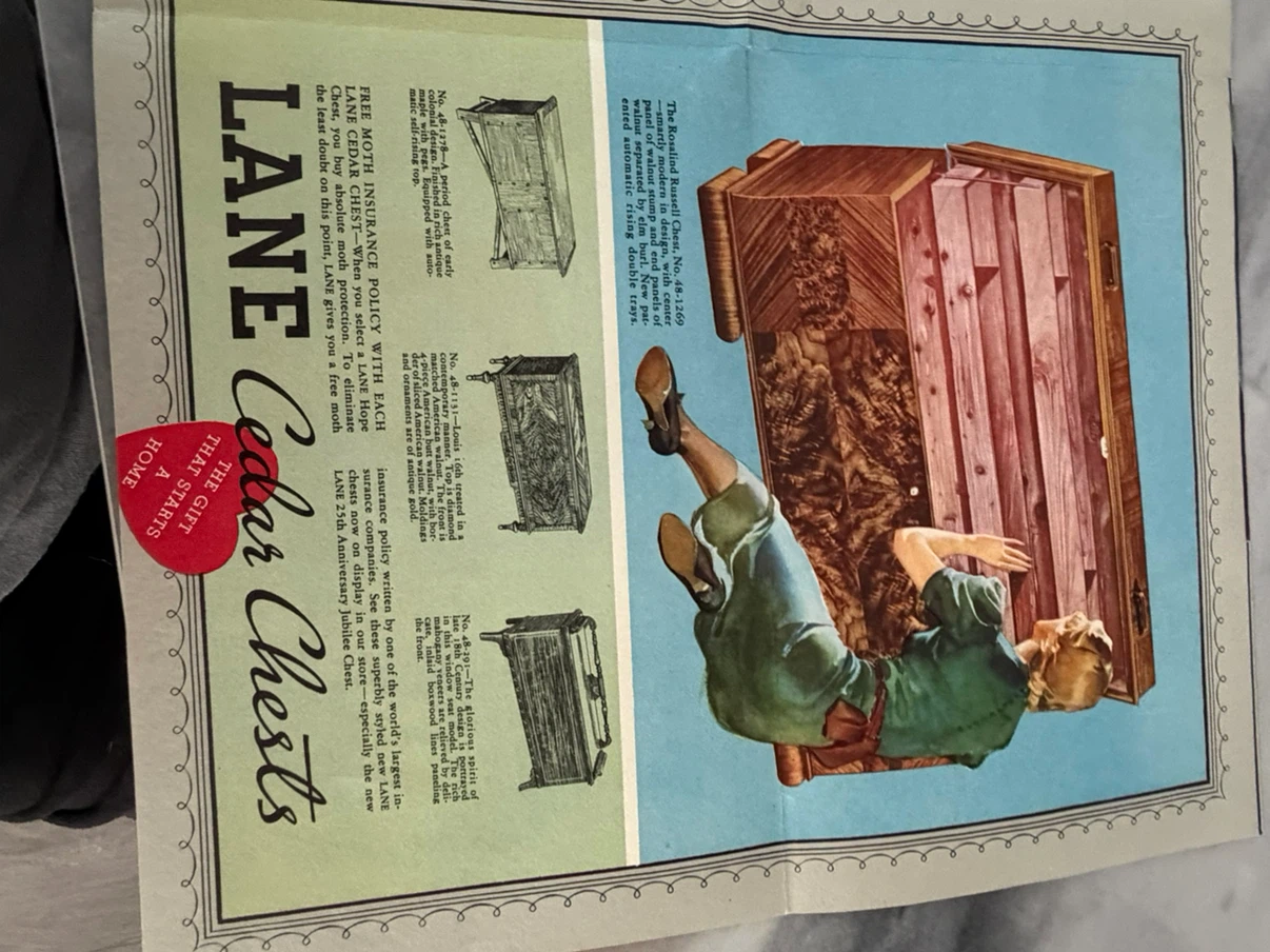 Vintage 1937 Lane Cedar Chest Promotional Pamphlet - photo 4