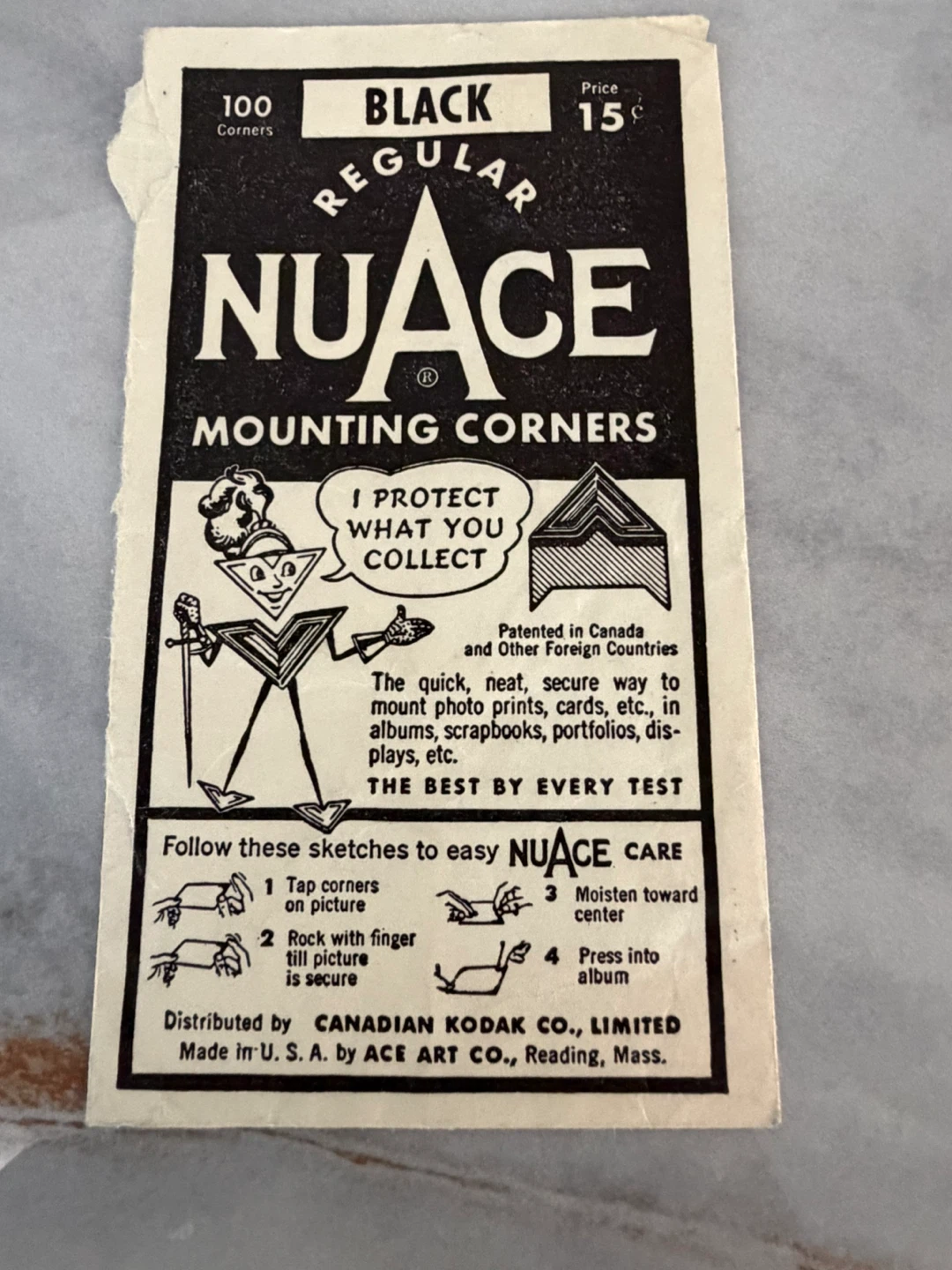 Vintage NuAce Black Mounting Corners