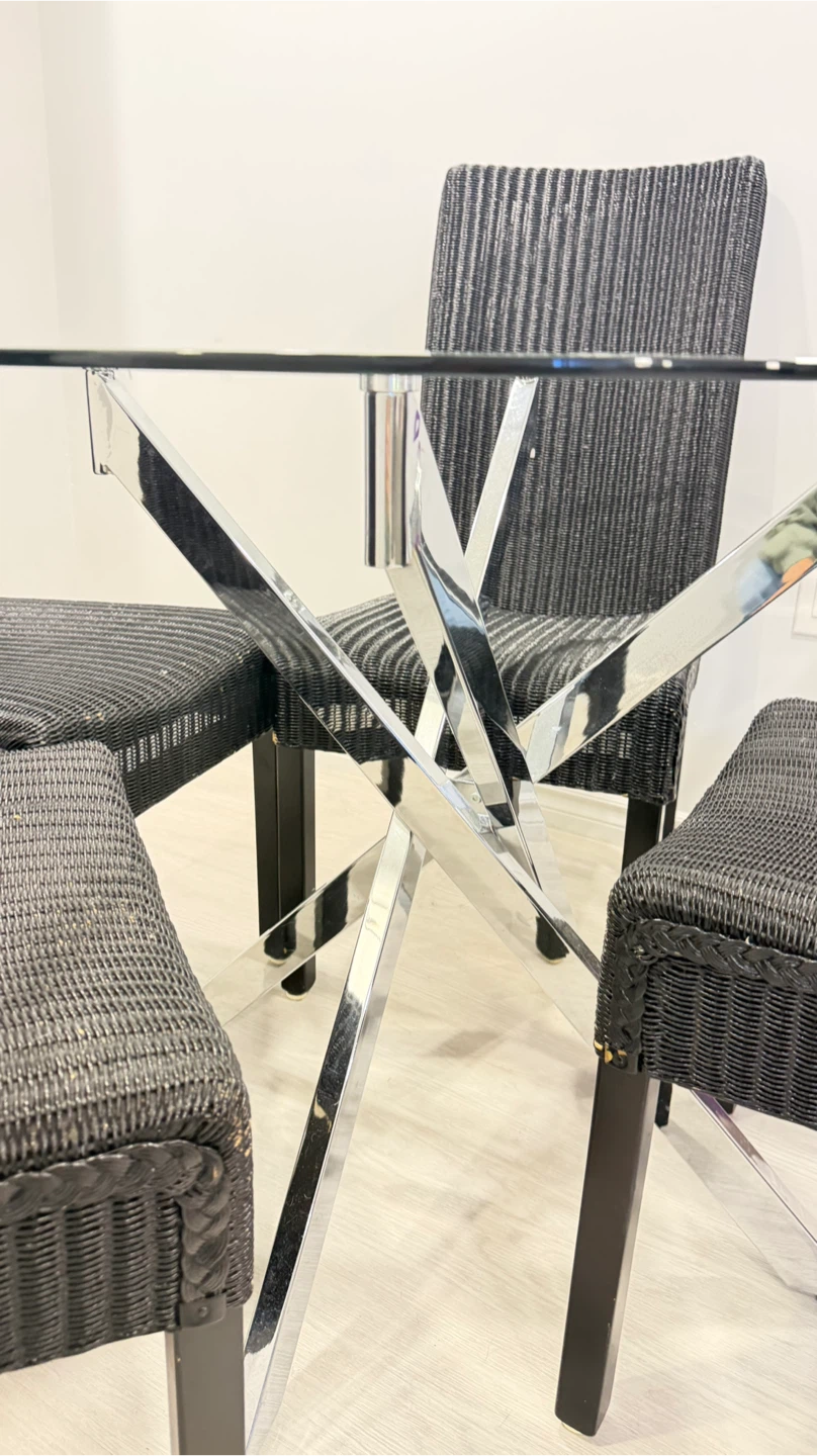 Wicker Dining Set with Glass Table - Moving Sale - photo 2