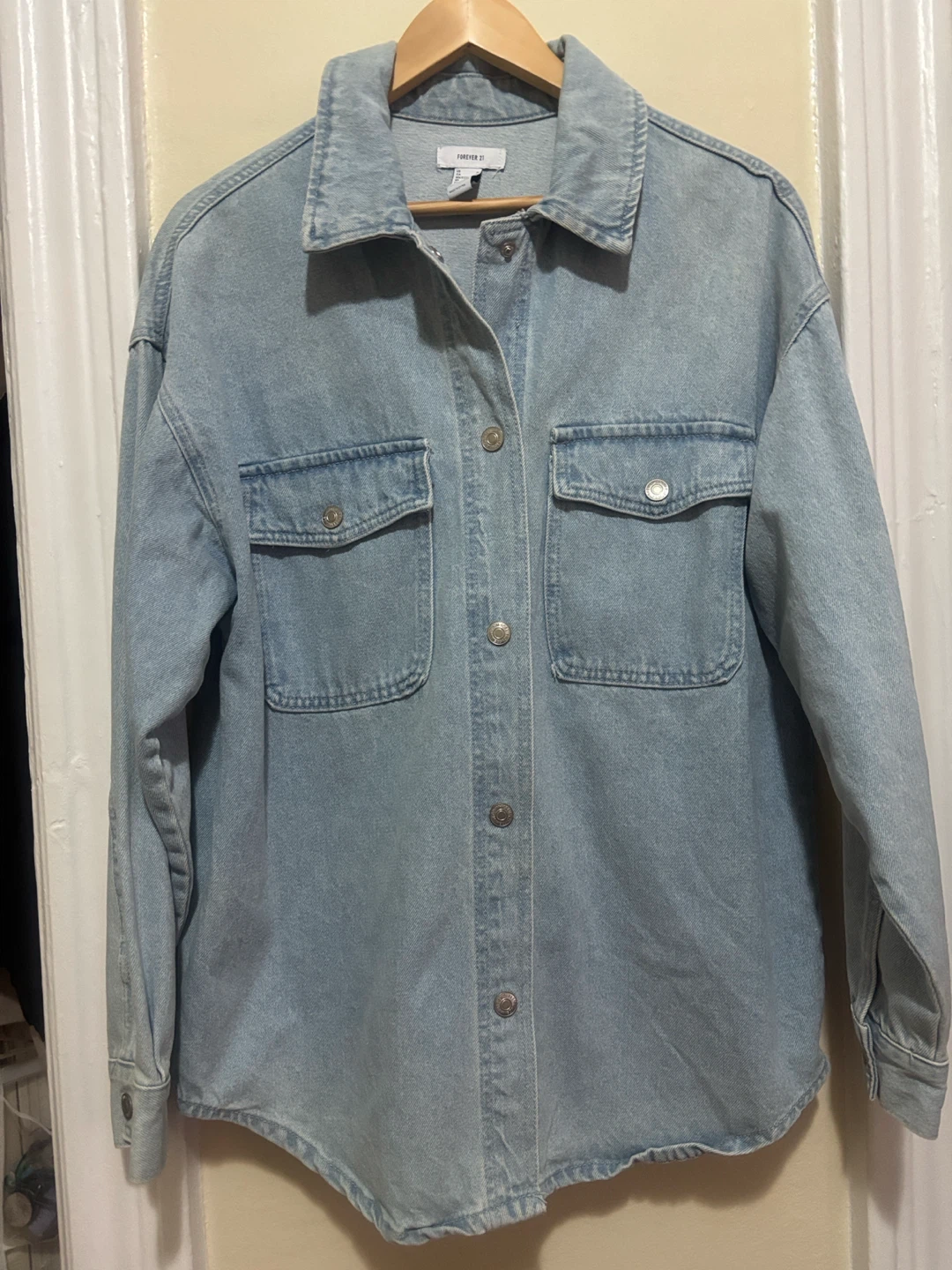 Forever 21 Light Wash Denim Shirt