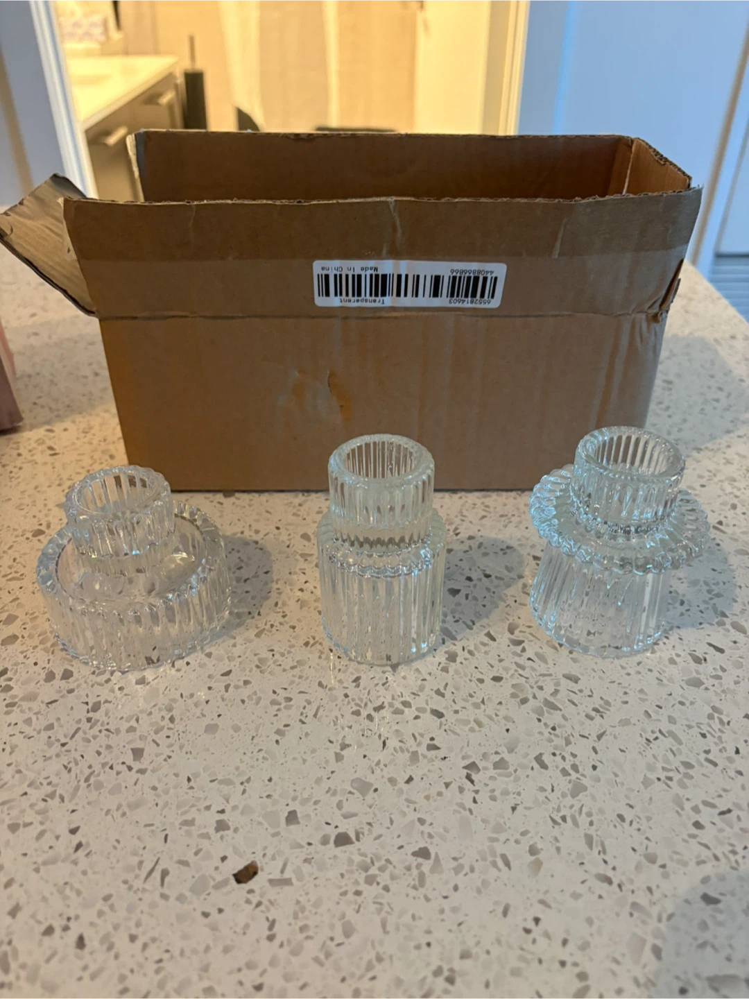 Set of 3 Glass Candle Holders - photo 2