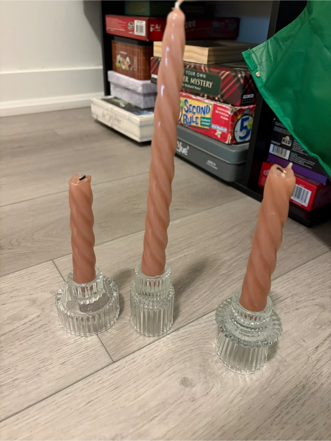 Set of 3 Glass Candle Holders