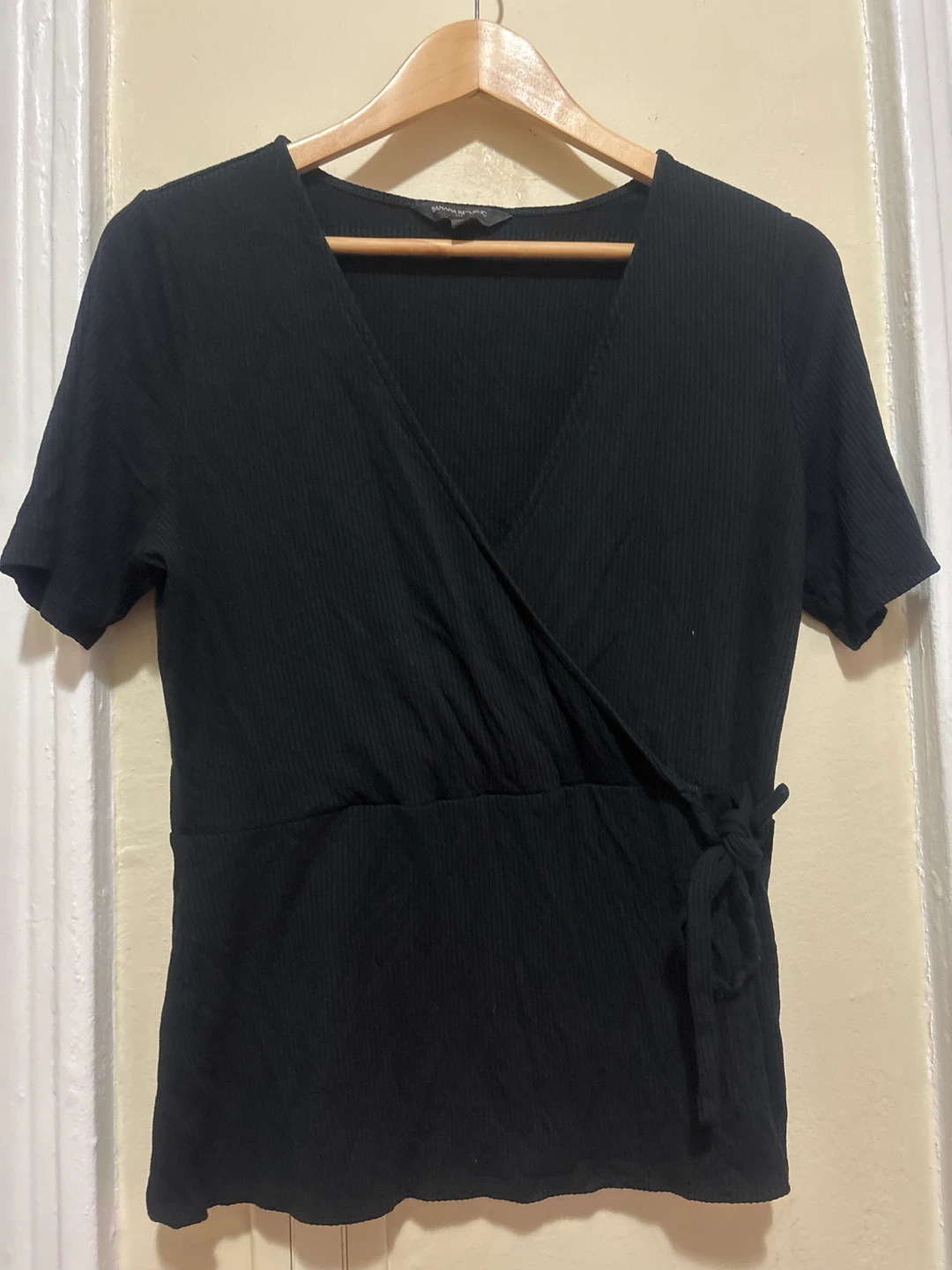 Banana Republic Black Wrap Top