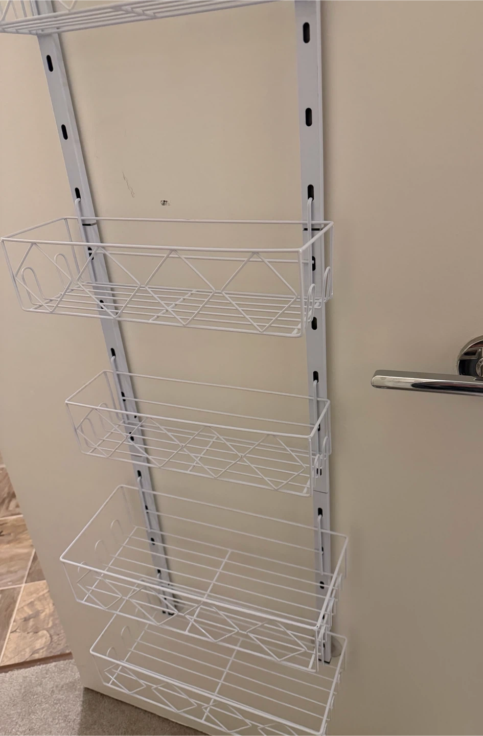 White Over-the-Door Organizer Rack