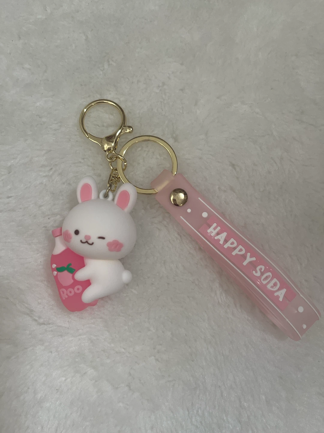 Happy Soda Bunny Keychain