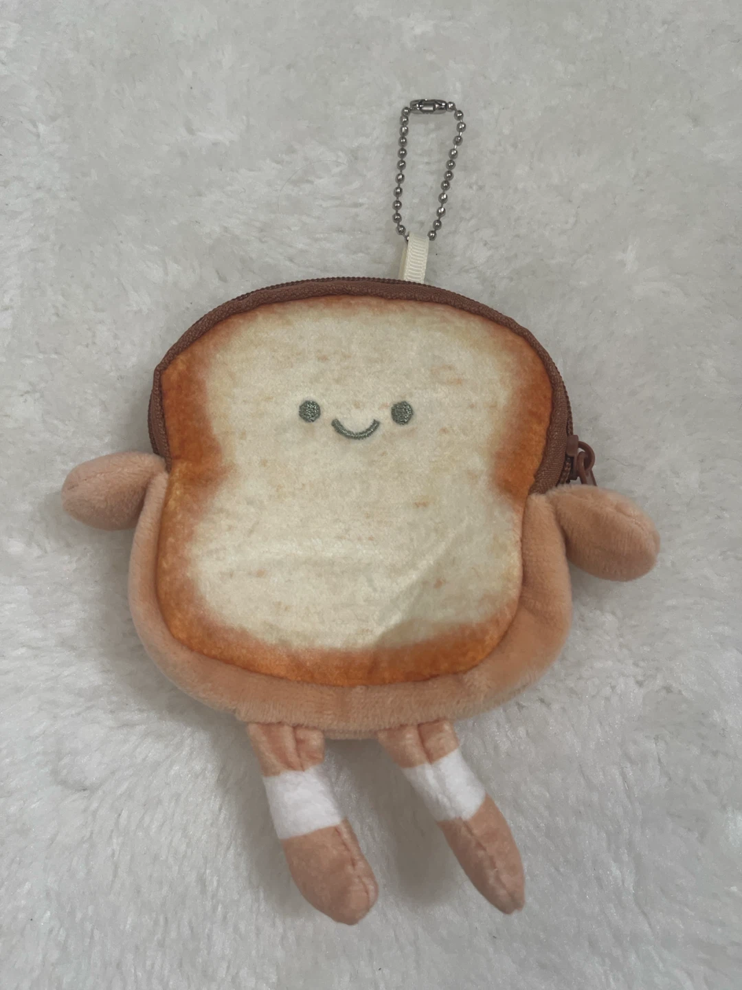 Bread Slice Plush Keychain Pouch