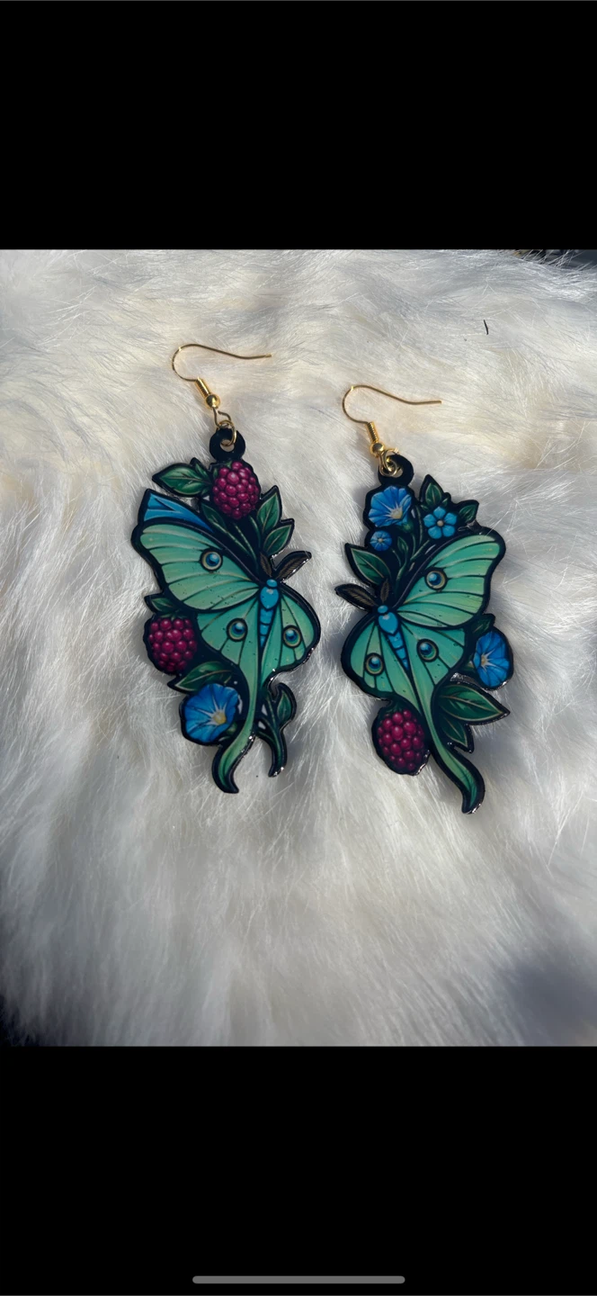 Handcrafted Butterfly and Moth Earrings - photo 2