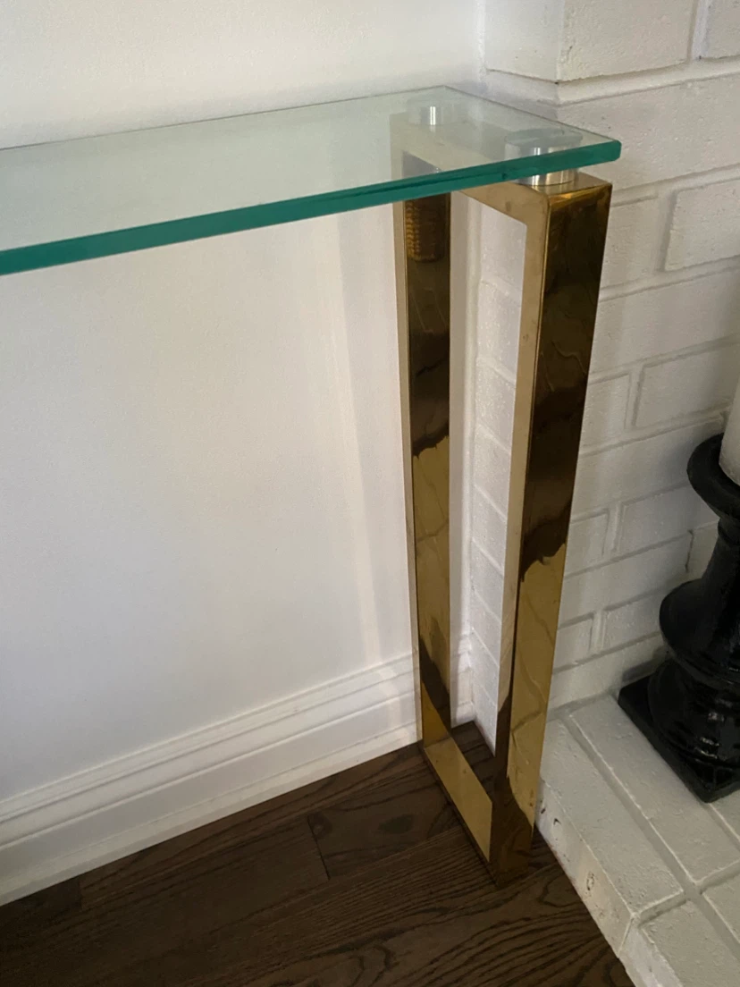 Everly Quinn 36" Glass Top Console Table - photo 4