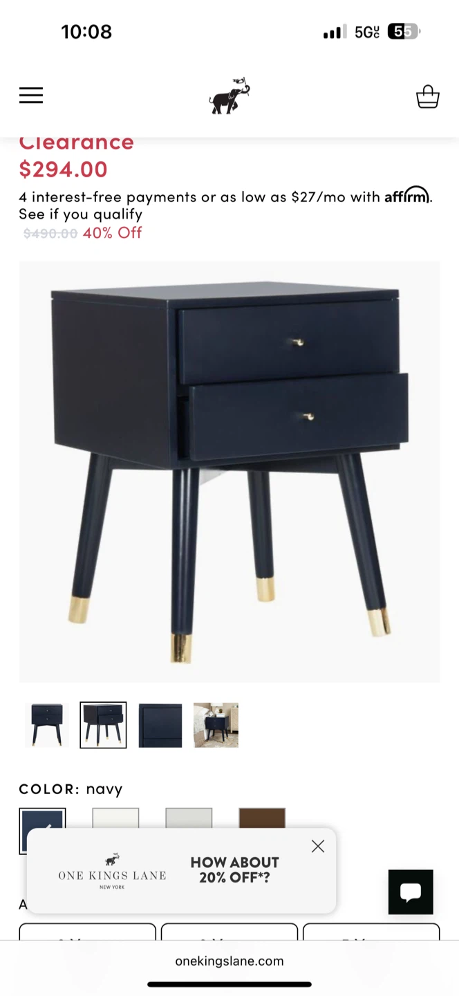 Safavieh Navy Nightstands - photo 2