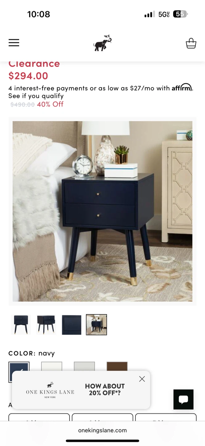 Safavieh Navy Nightstands - photo 3