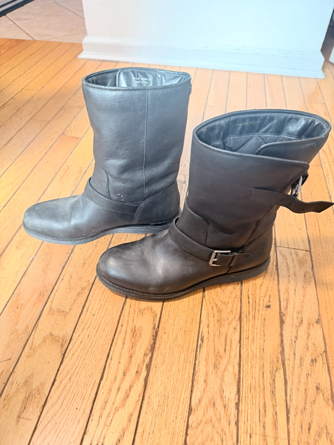 Womens Cole Haan Waterproof Leather Moto Boots - photo 3