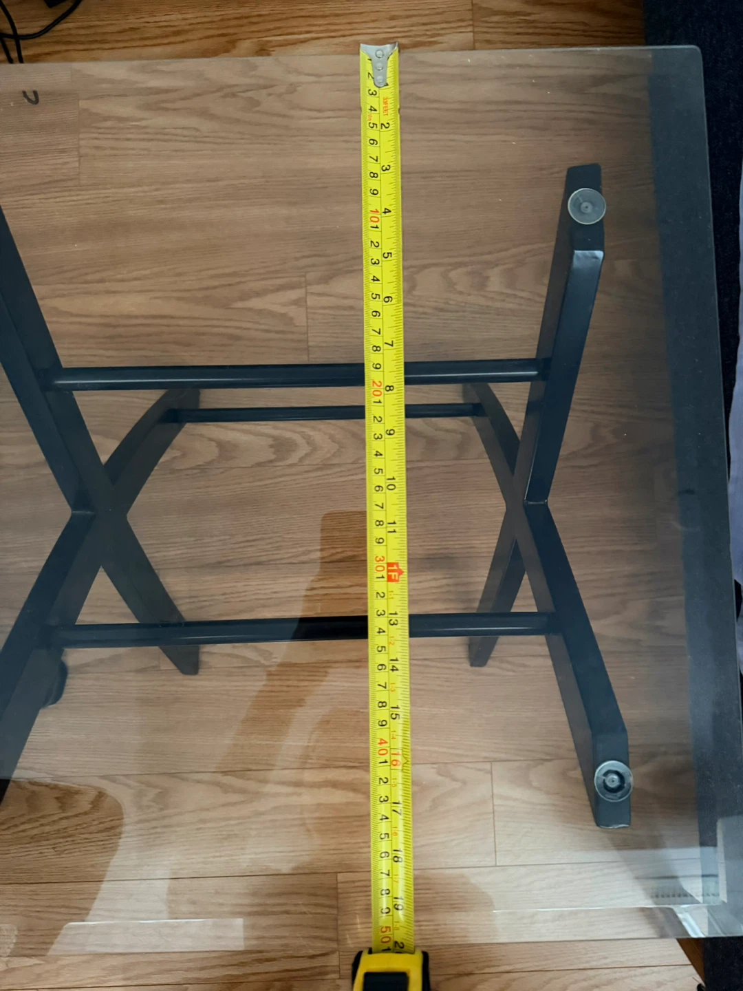 NEW Glass Top End Table with Black Metal Base - photo 3
