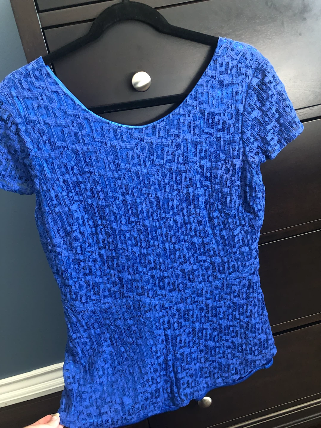 Bianca Nygård Blue Lace Top and Patterned Pants