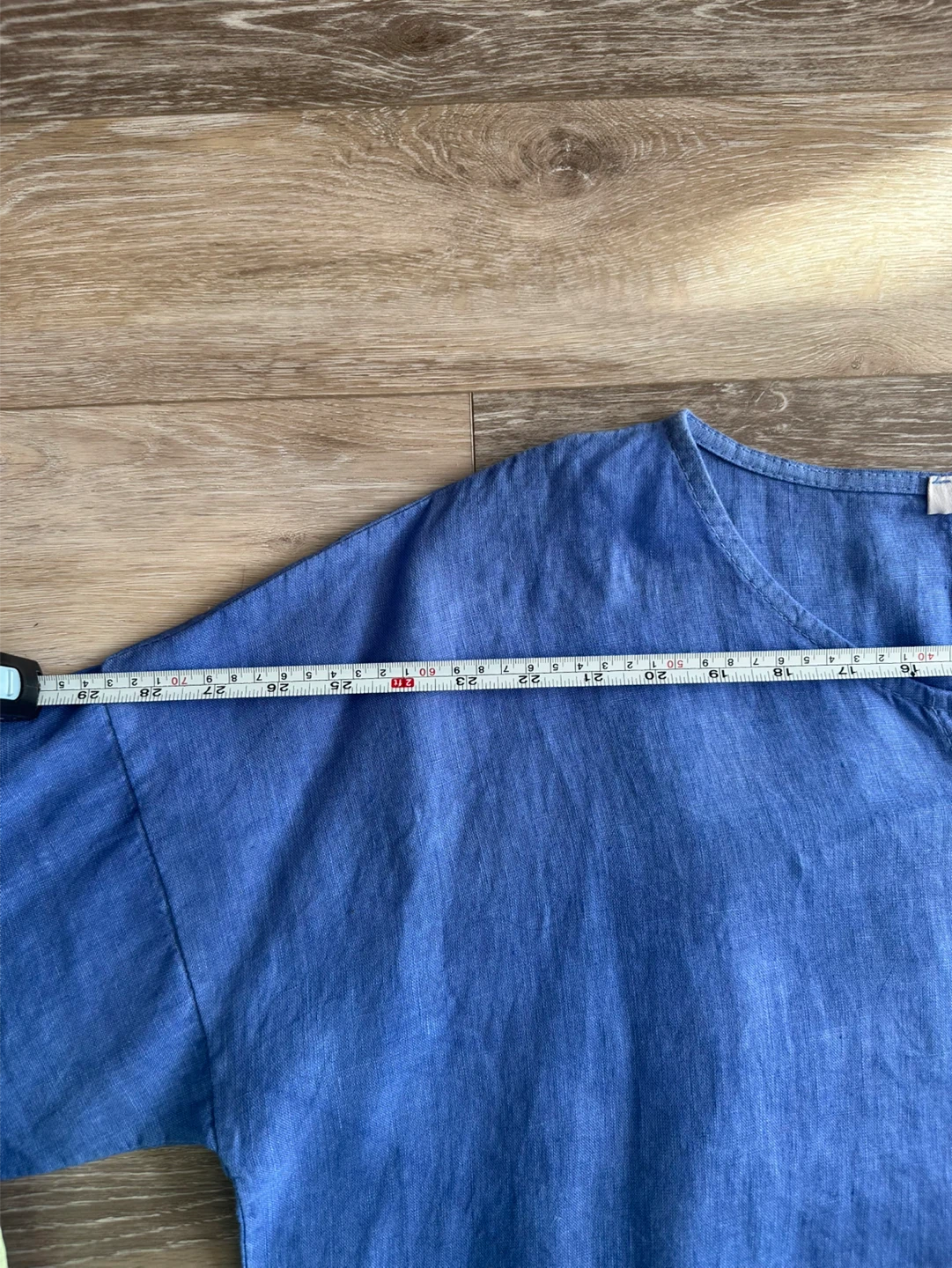 C.Valentyne Blue Button-Up Italian Linen Top - photo 2