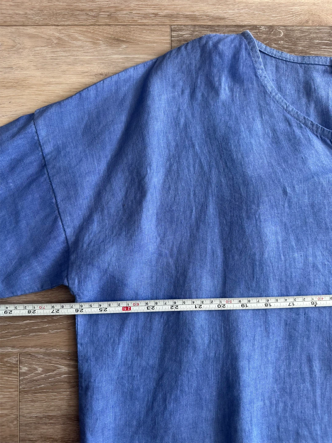 C.Valentyne Blue Button-Up Italian Linen Top - photo 3