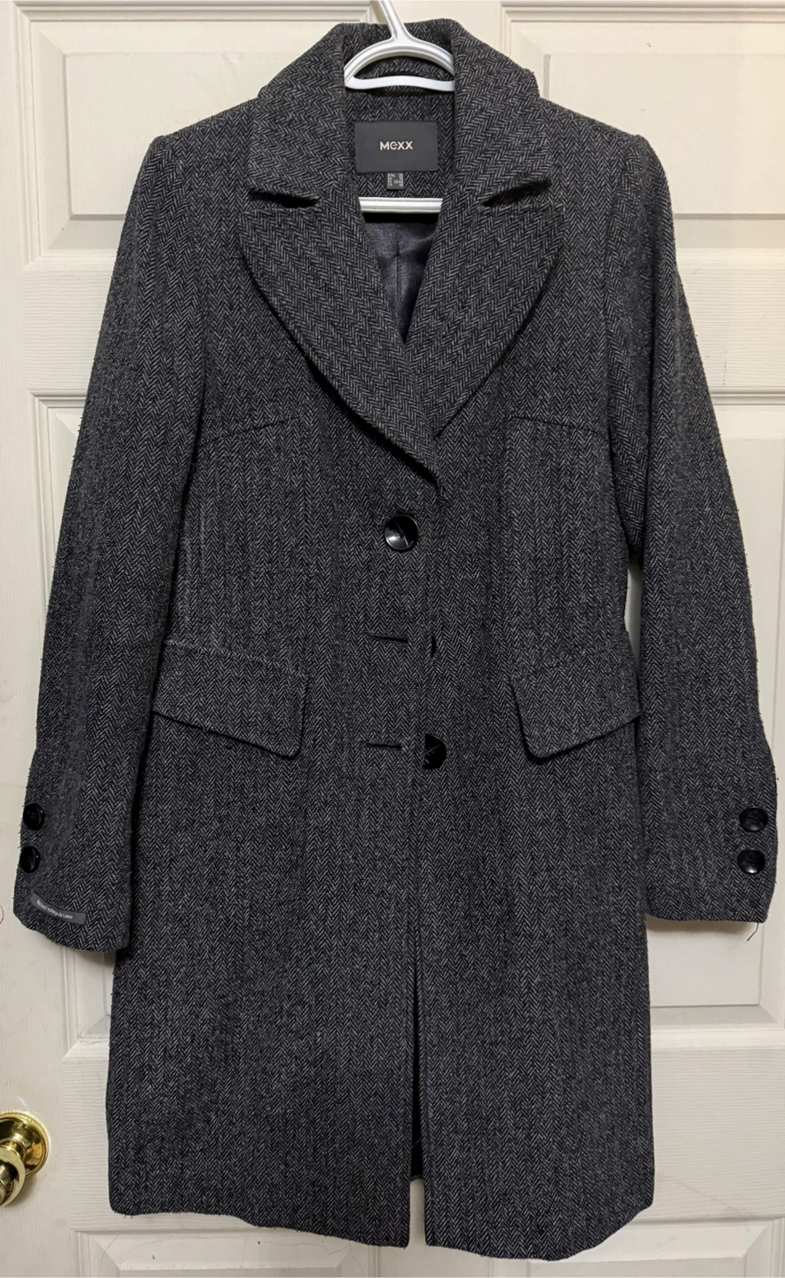 Mexx Herringbone Wool Blend Coat