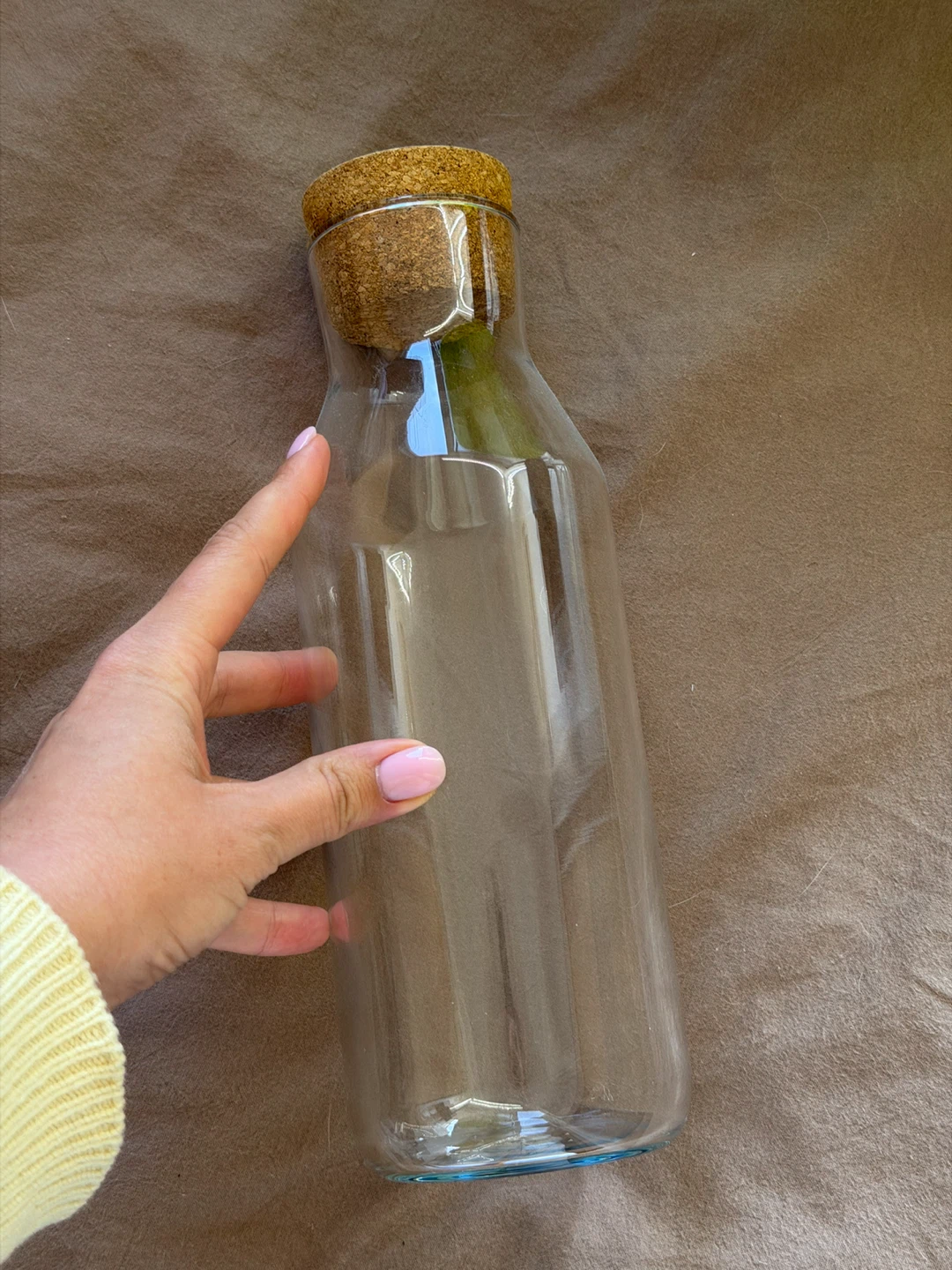 Glass Water Carafe with Cork Stopper - photo 2