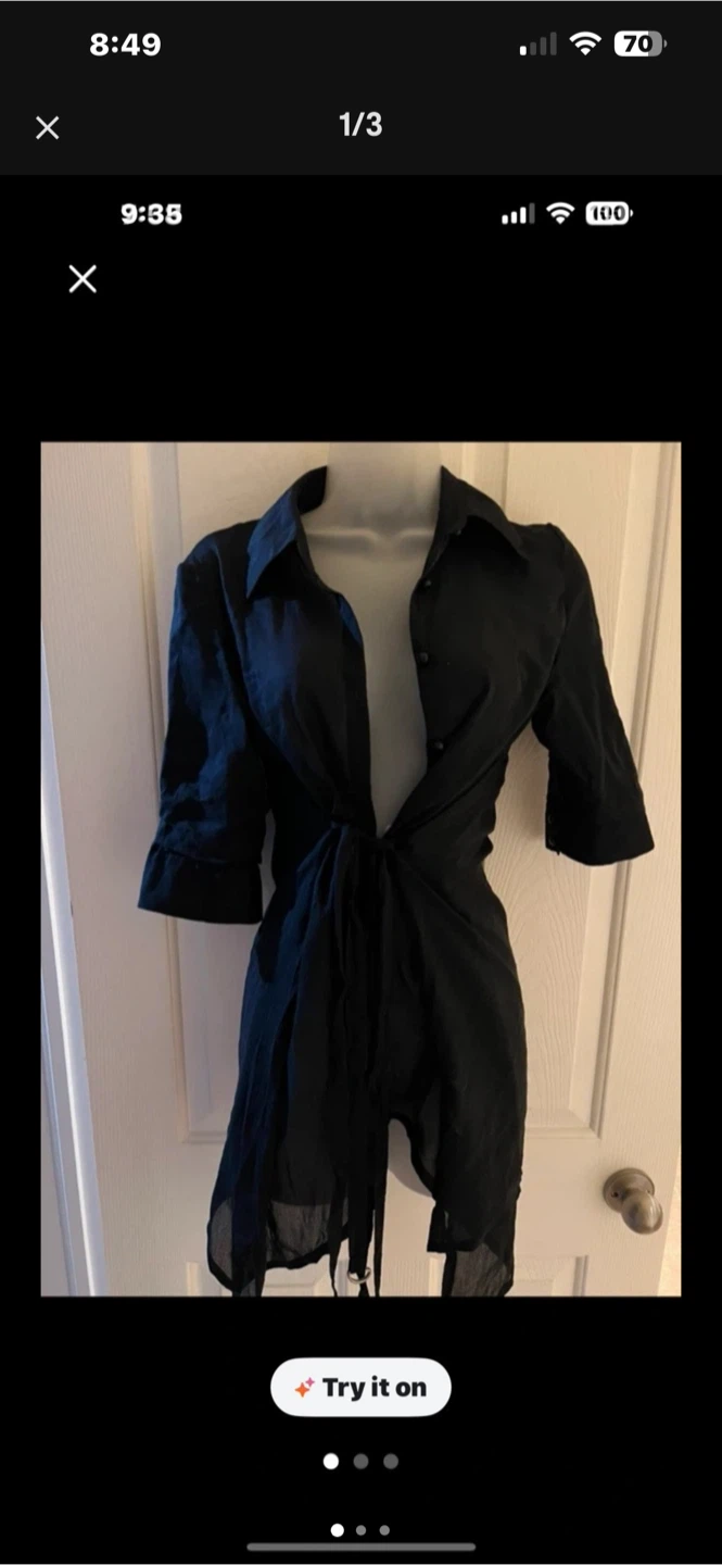 Kensie Black Button-Down Shirt - photo 2