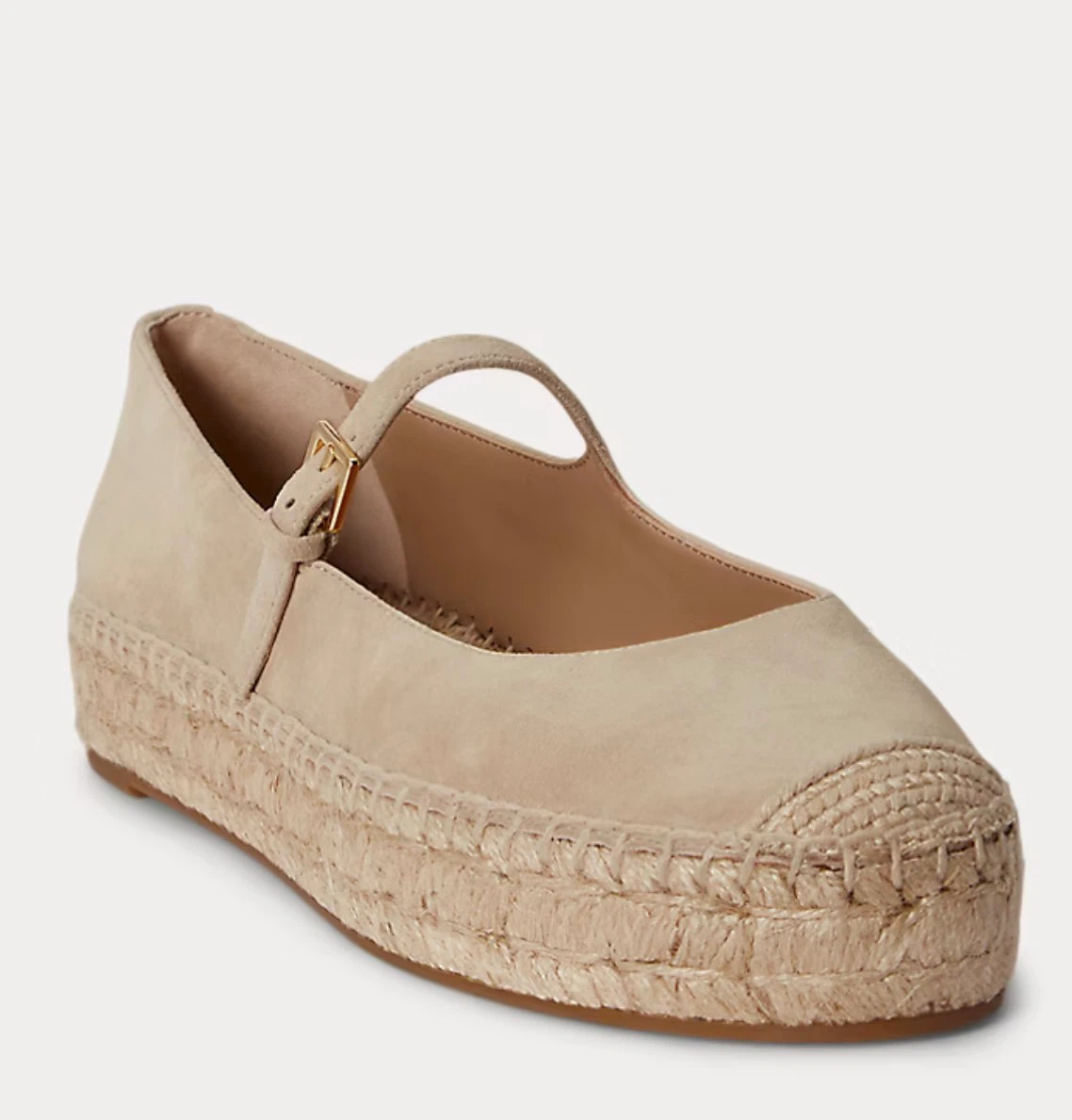 Lauren Ralph Lauren Suede Platform Espadrille Mary Jane Flats 10