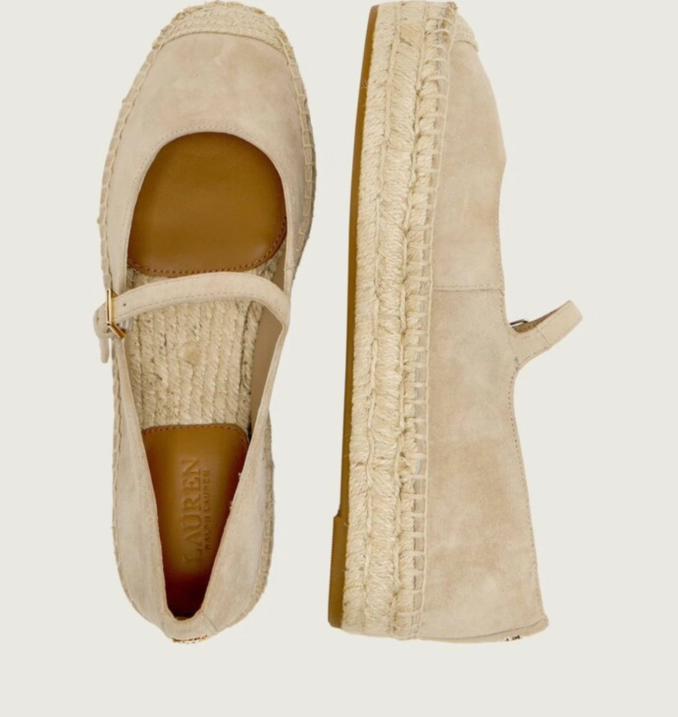 Lauren Ralph Lauren Suede Platform Espadrille Mary Jane Flats 10 - photo 3