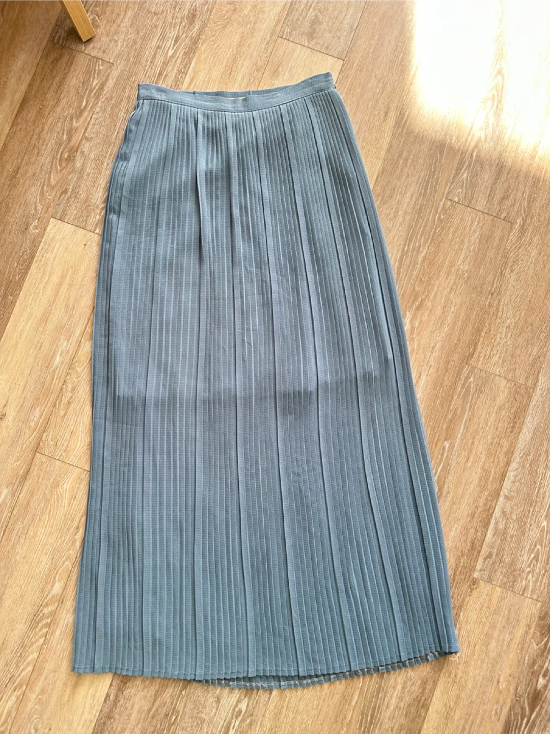 Vintage Giysen Pleated Maxi Skirt Blue 38