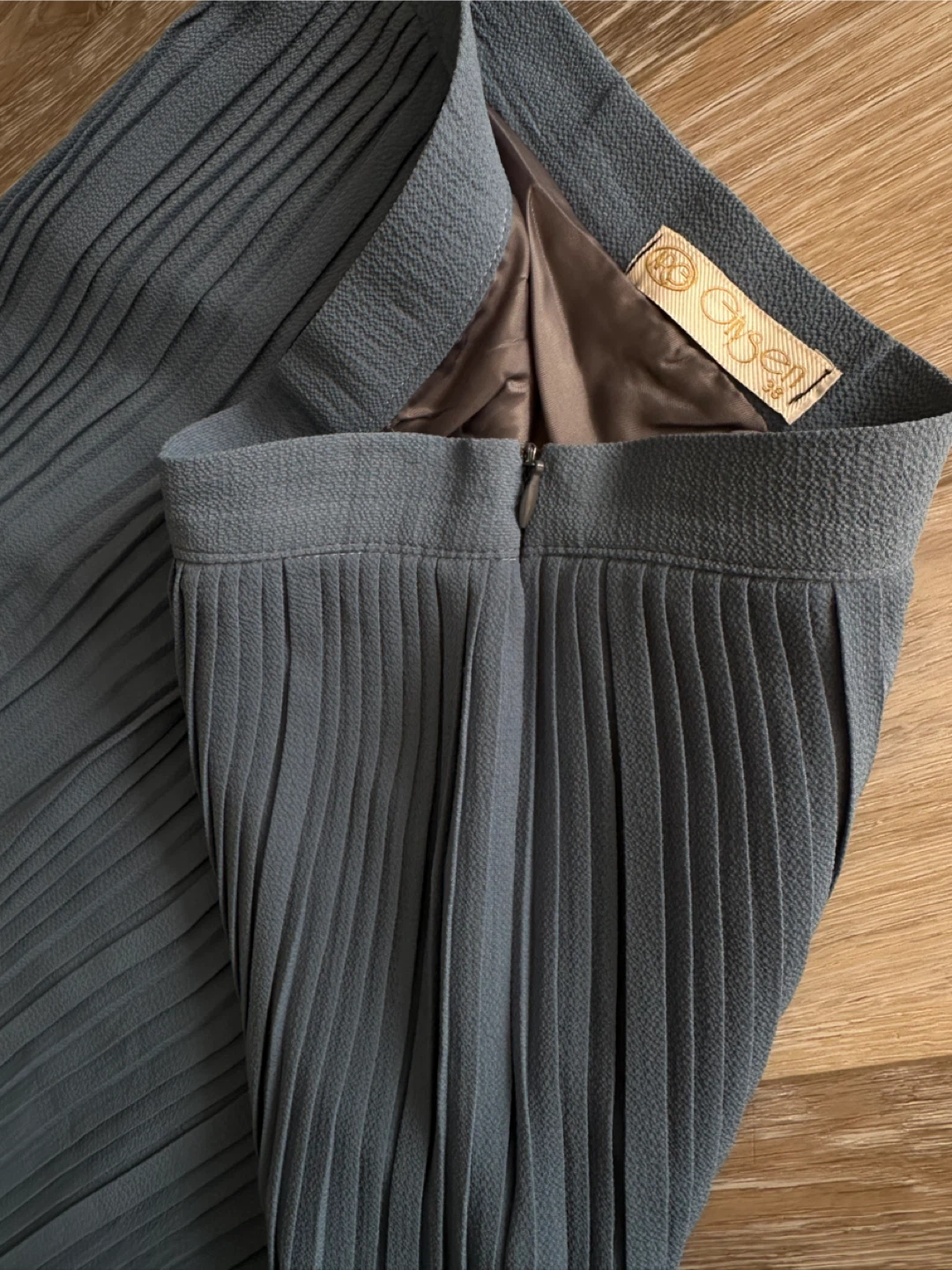 Vintage Giysen Pleated Maxi Skirt Blue 38 - photo 4
