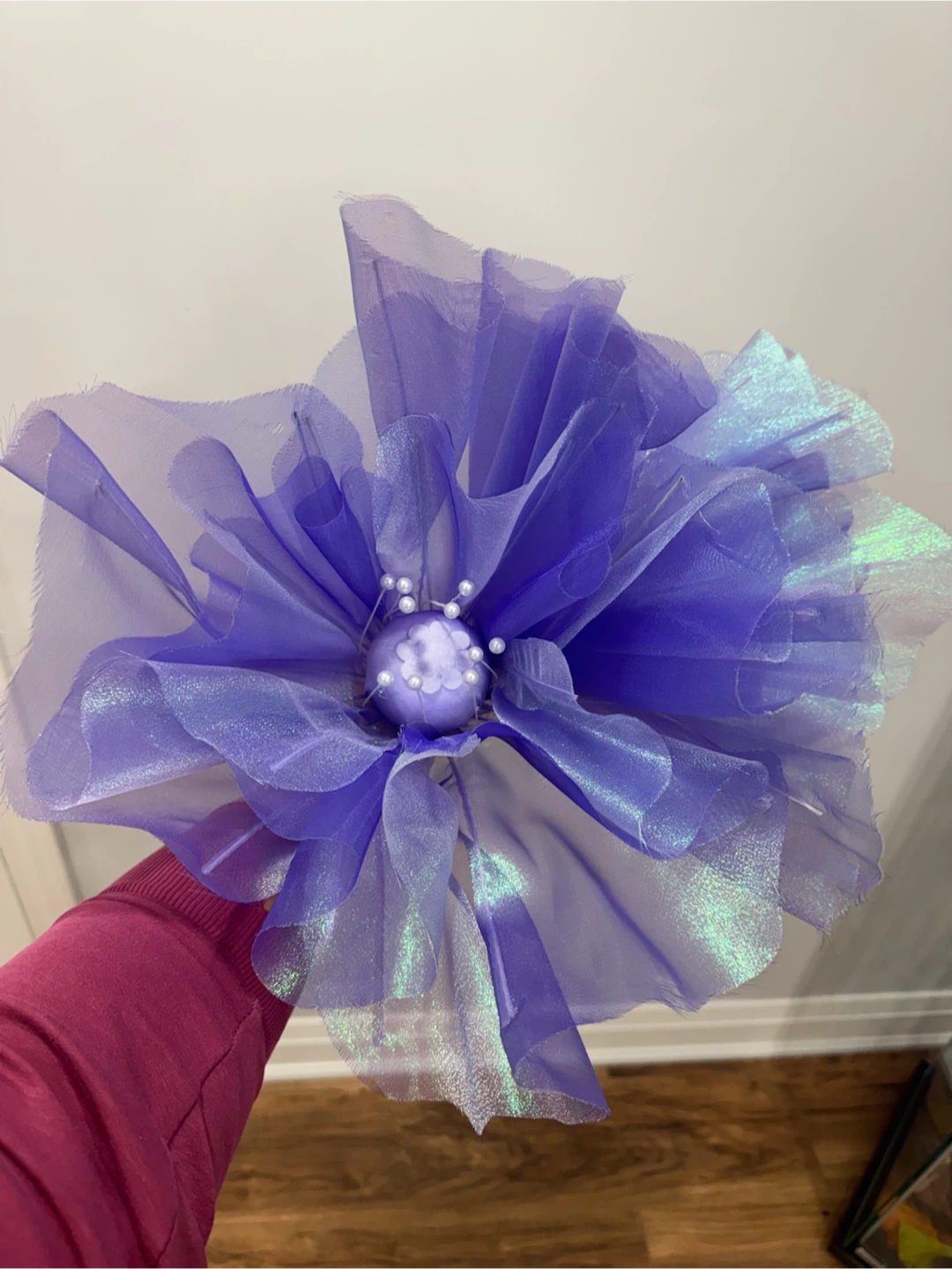 Iridescent Purple Organza Decorative Flower