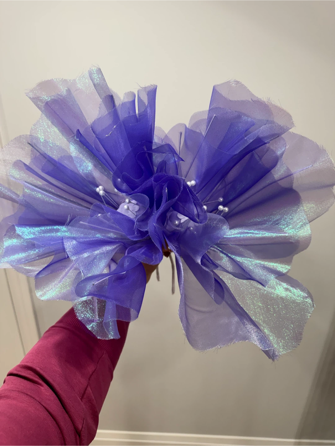 Iridescent Purple Organza Decorative Flower - photo 2