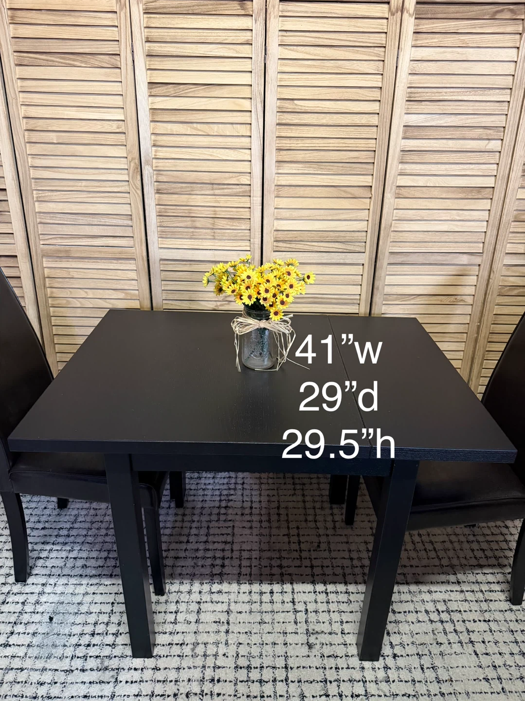 Black Dining Table and Three Chairs - photo 4