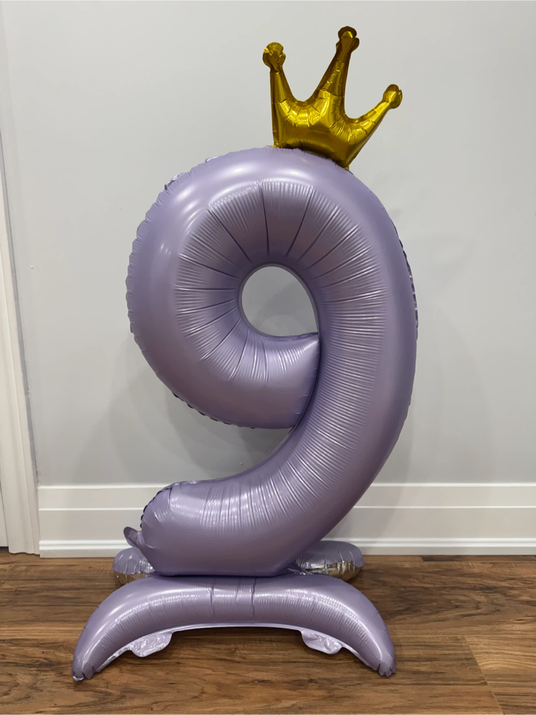 Number 9 Purple Balloon with Crown