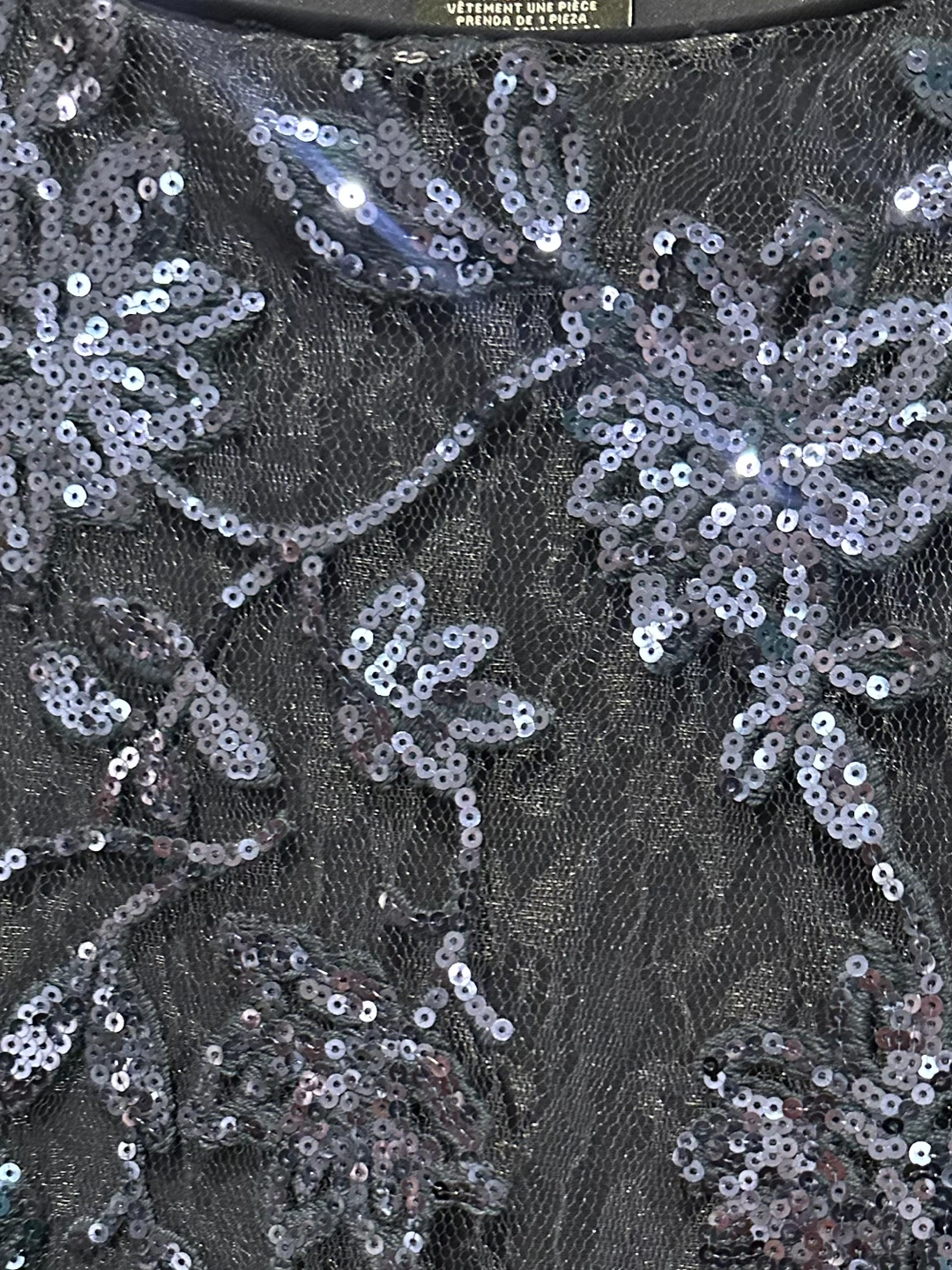 R&M Richards Sequin Overlay Dress Navy 18W - photo 3