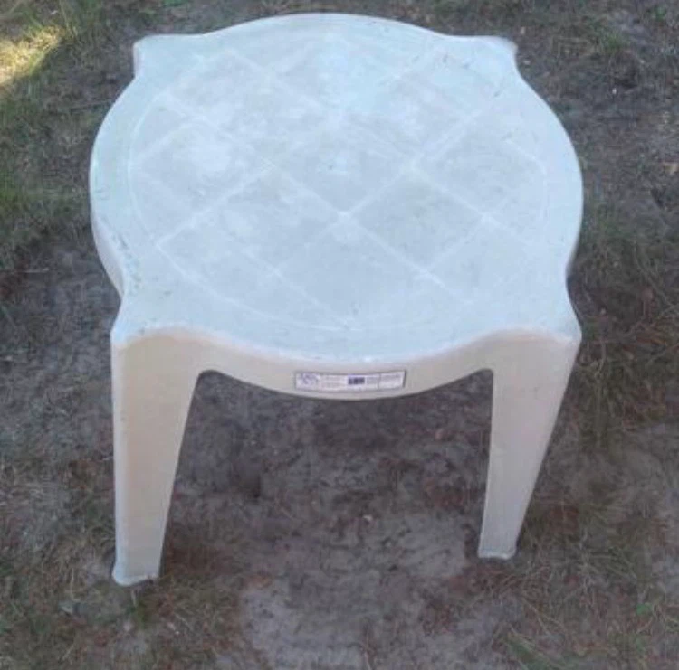 White Plastic Side Table
