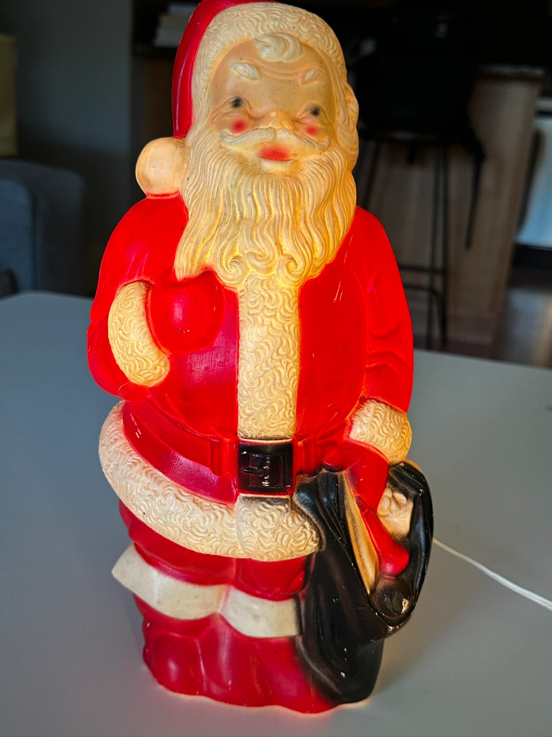 Vintage 1968 Empire Plastics Light-Up Santa Blow Mold – 13” - photo 3