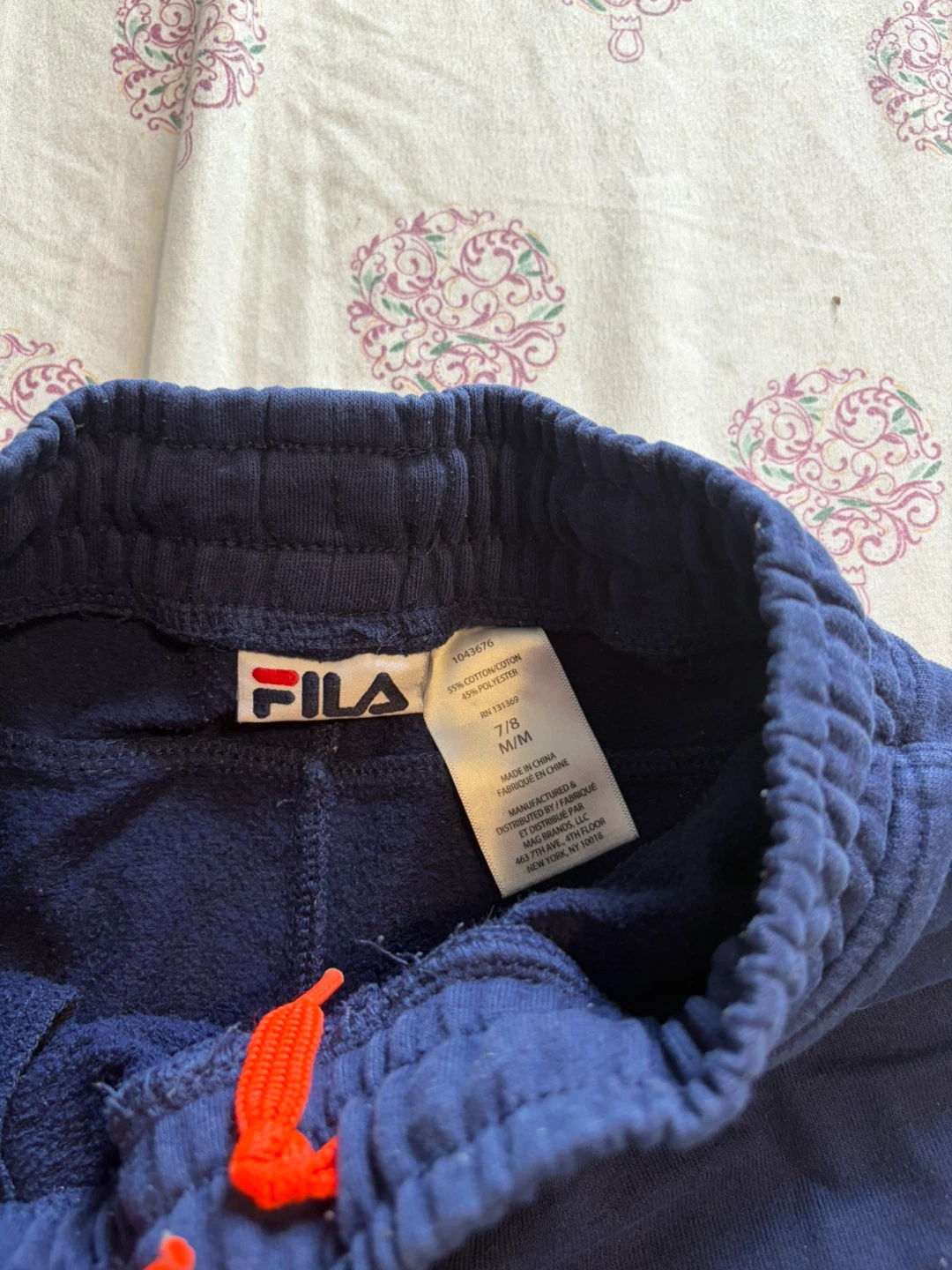 Fila Navy Blue Sweatpants Size 7/8 - photo 2