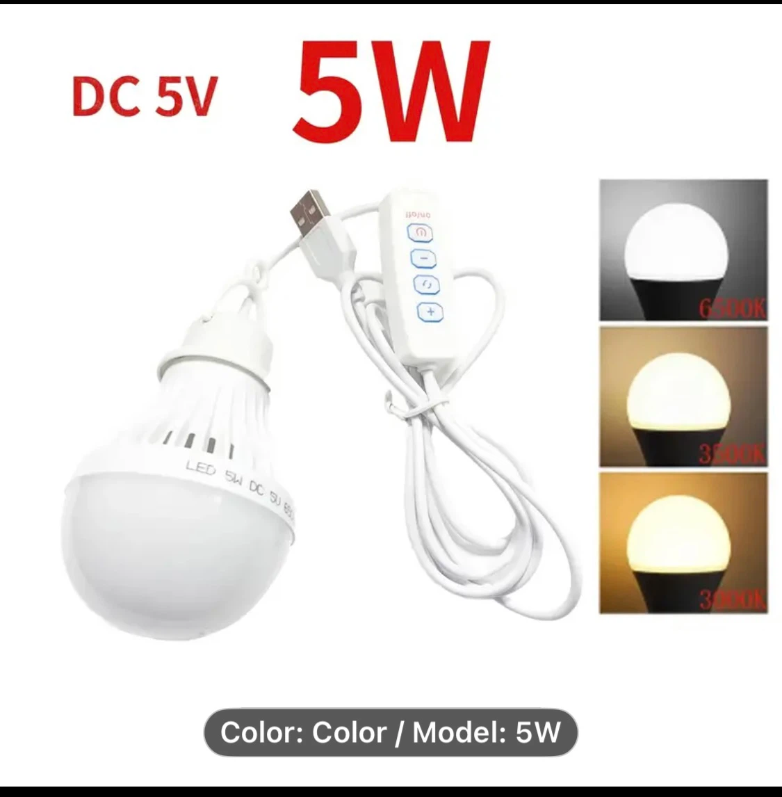5W USB LED Portable Light Bulb