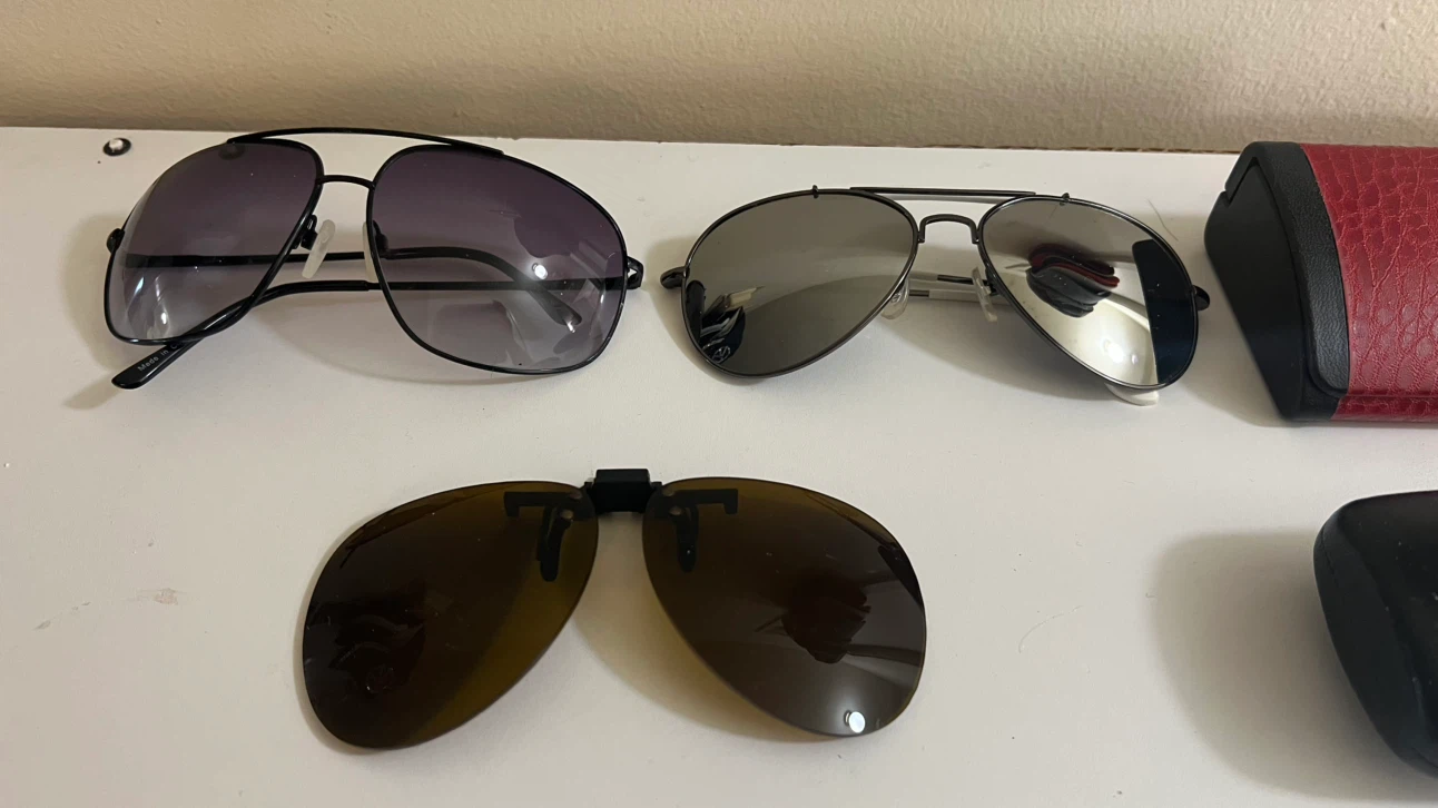 Two pairs of aviator sunglasses and clip-ons-price of Each - photo 2