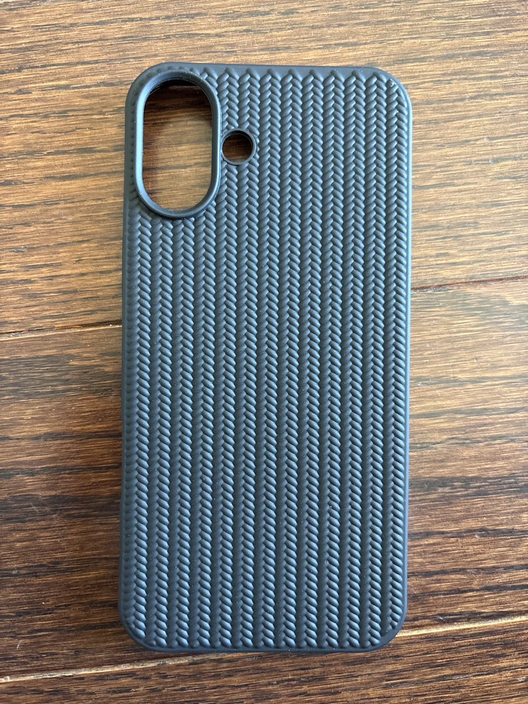 Black woven texture iPhone 16 plus case