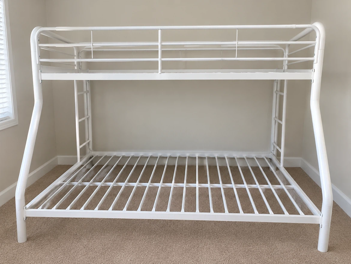 White Twin Over Full Bunk Bed