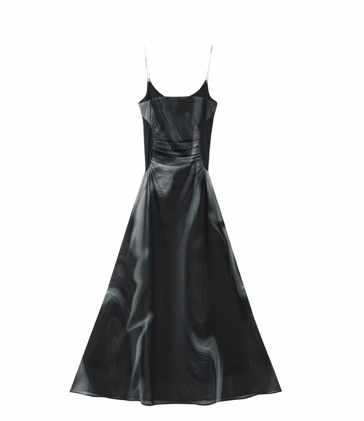 Black Marble Print Maxi Dress with Bolero - photo 3